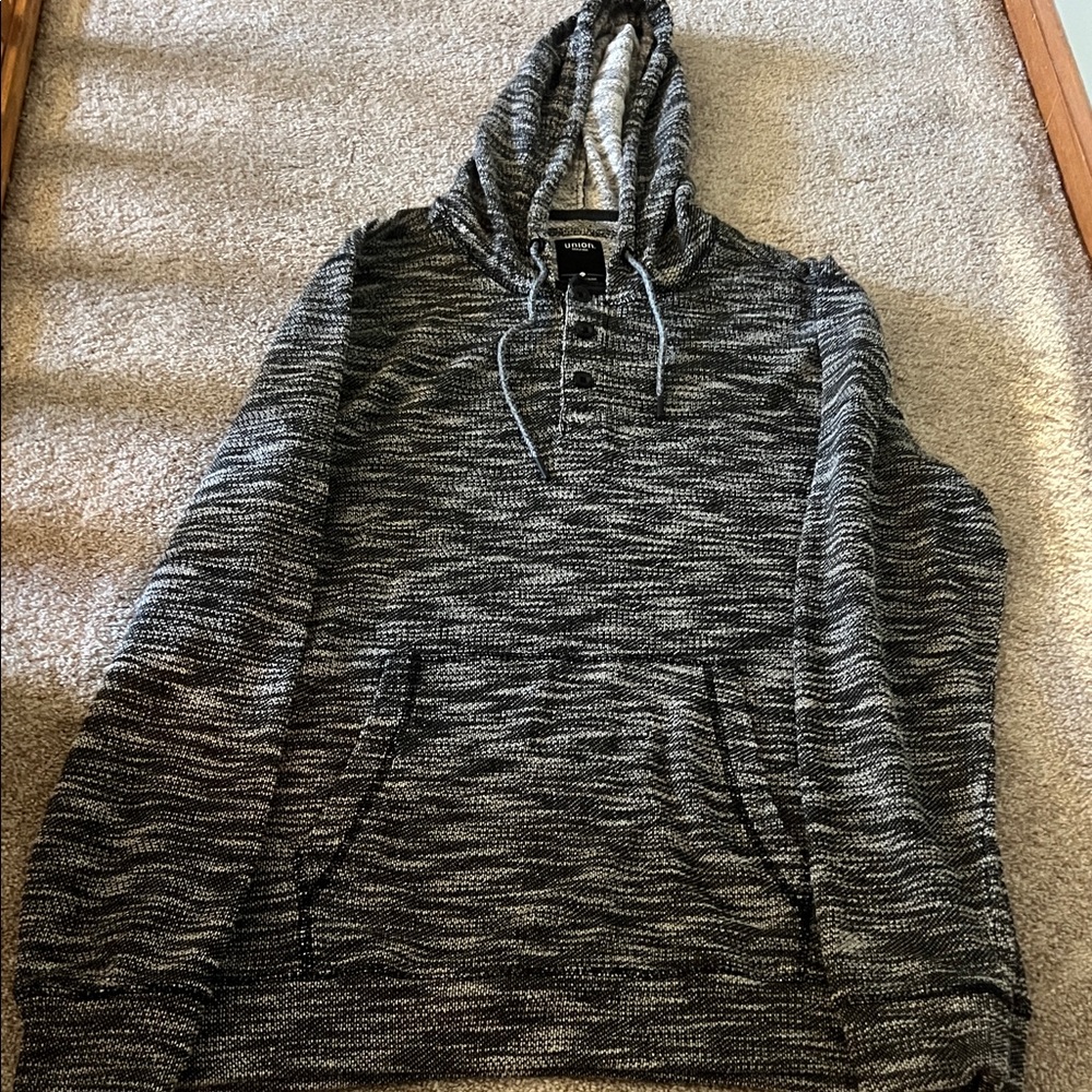 Union Black and Gray Hooded Sweater